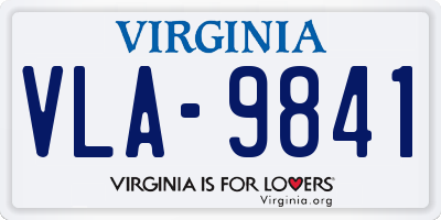 VA license plate VLA9841