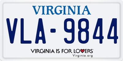 VA license plate VLA9844