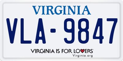 VA license plate VLA9847