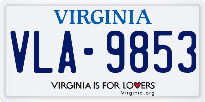 VA license plate VLA9853