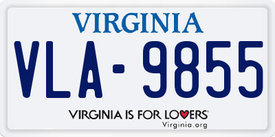 VA license plate VLA9855