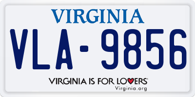 VA license plate VLA9856