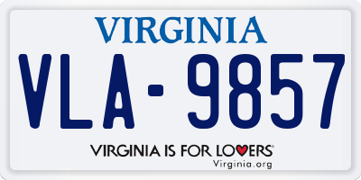 VA license plate VLA9857