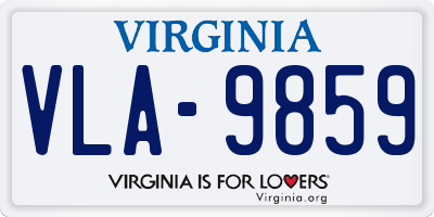 VA license plate VLA9859