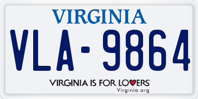 VA license plate VLA9864