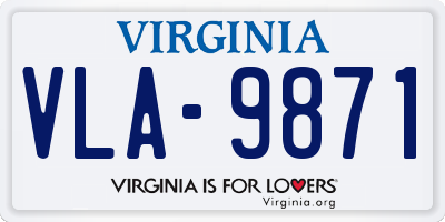 VA license plate VLA9871