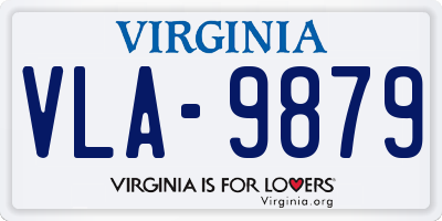 VA license plate VLA9879