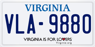 VA license plate VLA9880