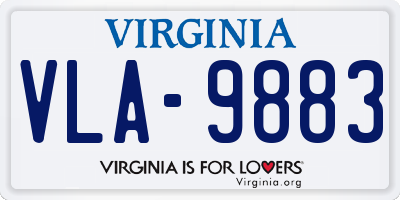 VA license plate VLA9883