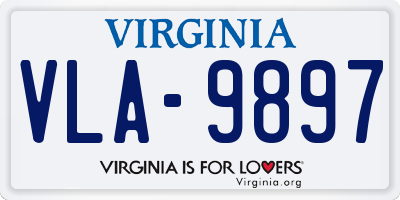 VA license plate VLA9897