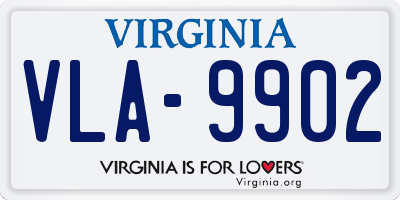 VA license plate VLA9902