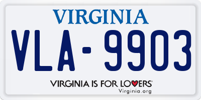 VA license plate VLA9903