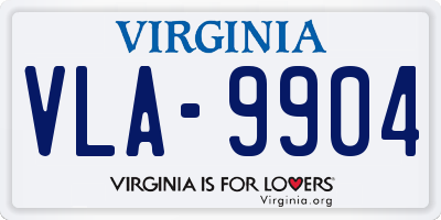 VA license plate VLA9904