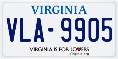 VA license plate VLA9905
