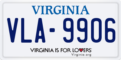 VA license plate VLA9906