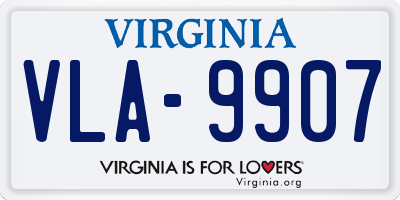 VA license plate VLA9907