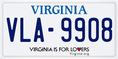 VA license plate VLA9908
