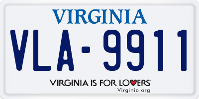 VA license plate VLA9911