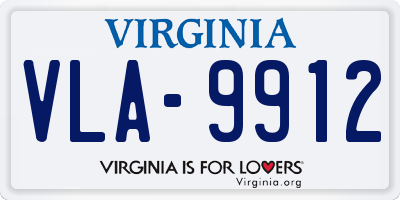 VA license plate VLA9912