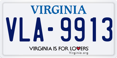 VA license plate VLA9913