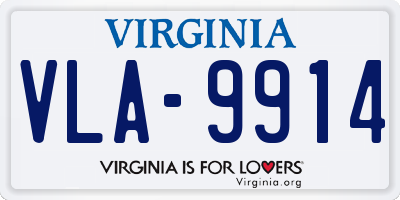 VA license plate VLA9914