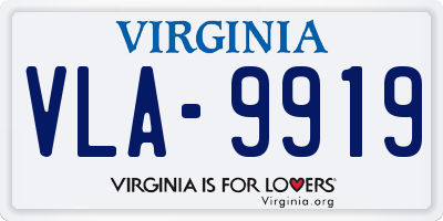 VA license plate VLA9919