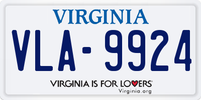 VA license plate VLA9924
