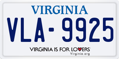 VA license plate VLA9925