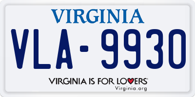VA license plate VLA9930