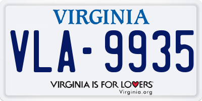 VA license plate VLA9935