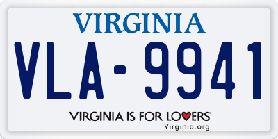 VA license plate VLA9941
