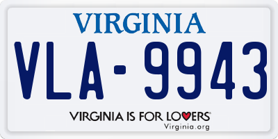VA license plate VLA9943