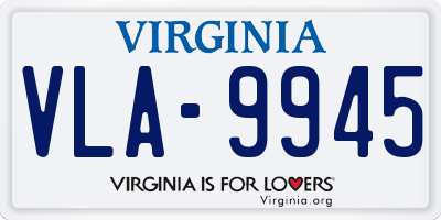 VA license plate VLA9945