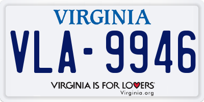 VA license plate VLA9946