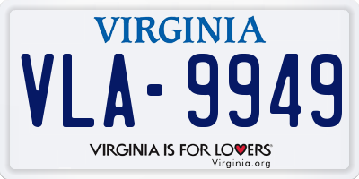 VA license plate VLA9949