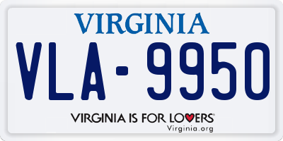 VA license plate VLA9950