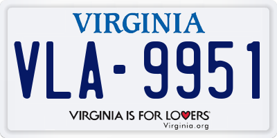 VA license plate VLA9951