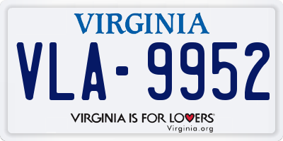 VA license plate VLA9952
