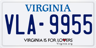 VA license plate VLA9955
