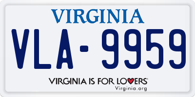 VA license plate VLA9959