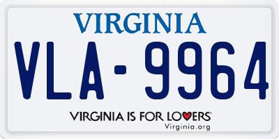 VA license plate VLA9964