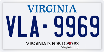 VA license plate VLA9969