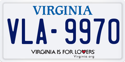VA license plate VLA9970