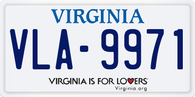 VA license plate VLA9971