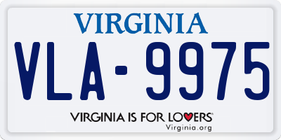 VA license plate VLA9975