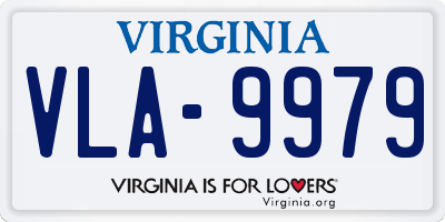 VA license plate VLA9979