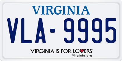 VA license plate VLA9995