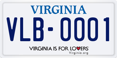 VA license plate VLB0001