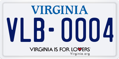 VA license plate VLB0004