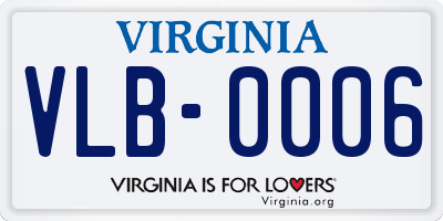 VA license plate VLB0006